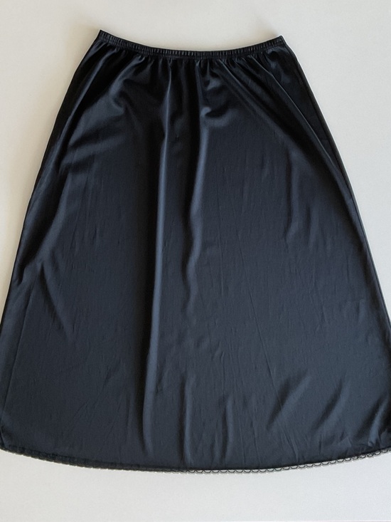 None Other - Black Half Slip for Women - Smooth Lining Chemise Slip XS - S (FLAW)